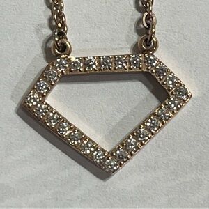 Edblad Diamond Shaped Pendant Necklace Stainless Steel 14K Gold Plating 15"+1.5"